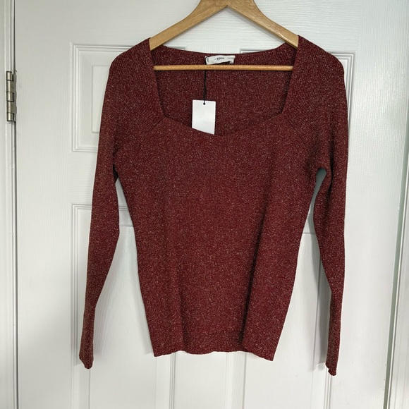 Mango Tops - MNG Red/Orange Shimmer Top‎ Size 2XL